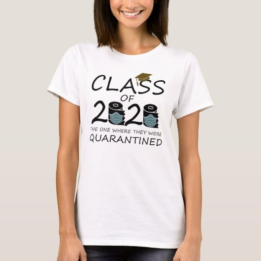 T-shirt classe supérieure diplômée en quarantaine en 2020 (Devant)