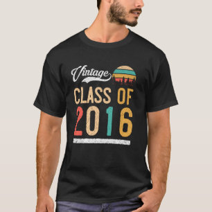 T-shirt Classe vintage de 2016 Lycée ou College Gradu