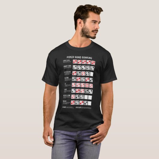 T-shirt Classement Poker Hand avec Visuals (Devant entier)