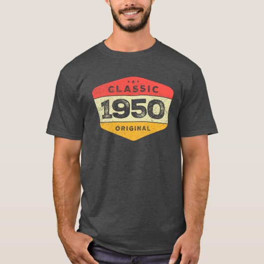 T-shirt Classic 1950 73ème anniversaire Vintage (Devant)