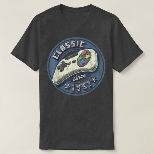 T-shirt Classic 1957 65th Birthday Retro Video Game Contro (Design devant)