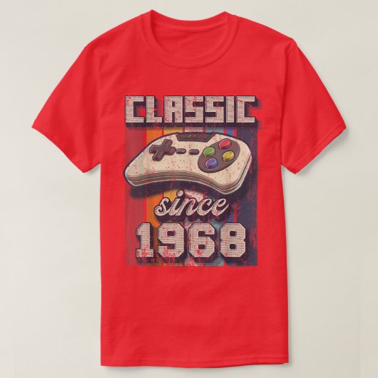 T-shirt Classic 1968 54e Anniversaire Retro Video Game Con (Design devant)