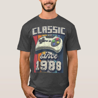 T-shirt Classic 1988 34e anniversaire Retro Video Game Con