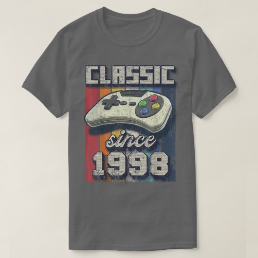 T-shirt Classic 1998 24e Anniversaire Retro Video Game Con (Design devant)