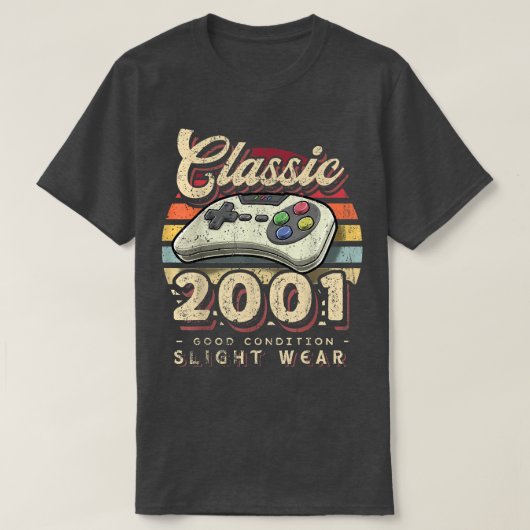 T-shirt Classic 2001 21e Anniversaire Retro Video Game Con (Design devant)