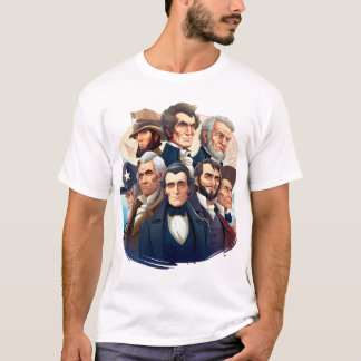 T-shirt Classic American Presidents Portrait Graphic Tee