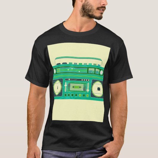 T-shirt Classic Boom Box Vintage Image (Devant)