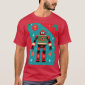 T-shirt Classic Christmas Sweater Pattern Robot (Devant)