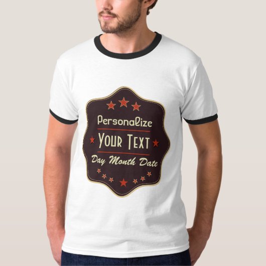 T-shirt Classic Custom Text Retro Label (Devant)