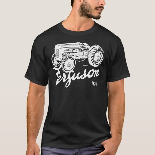 T-shirt Classic Ferguson TE20 script and illustration Esse (Devant)
