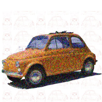 T-shirt Classic Fiat 500 en bleu