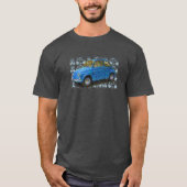 T-shirt Classic Fiat 500 en bleu (Devant)