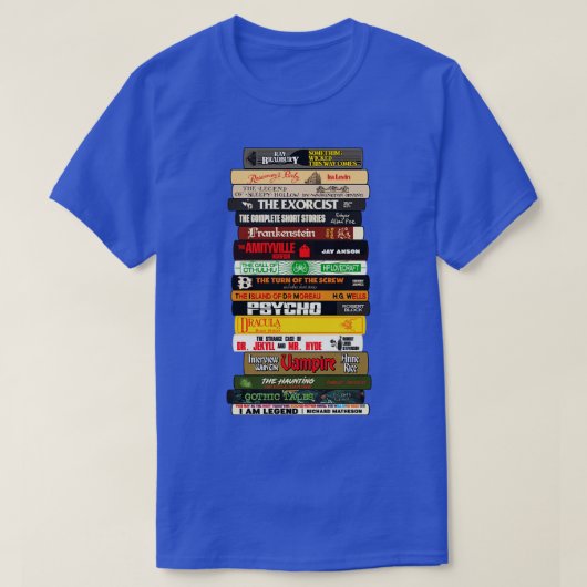 T-shirt Classic Horror Books Stack (Design devant)