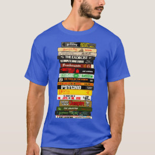 T-shirt Classic Horror Books Stack