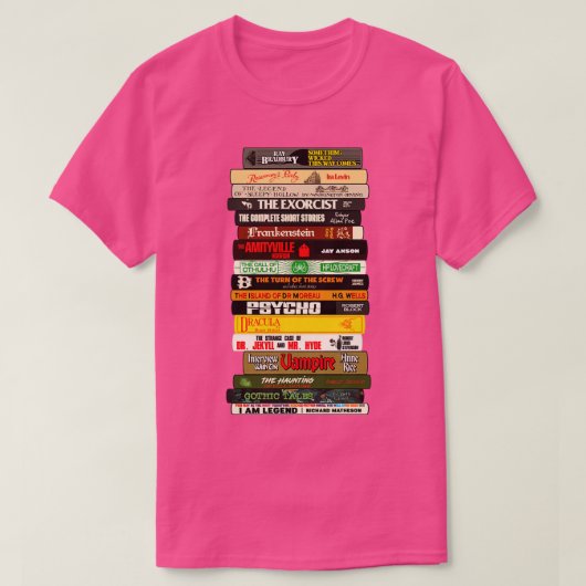 T-shirt Classic Horror Books Stack (Design devant)