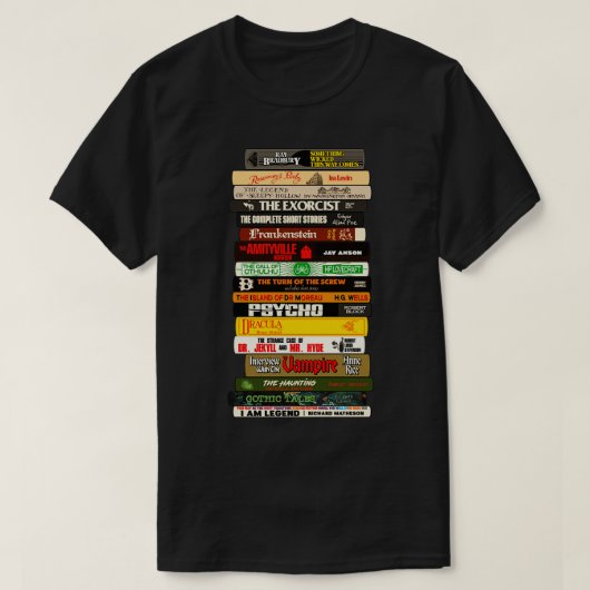 T-shirt Classic Horror Books Stack (Design devant)