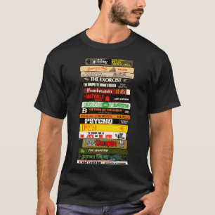 T-shirt Classic Horror Books Stack