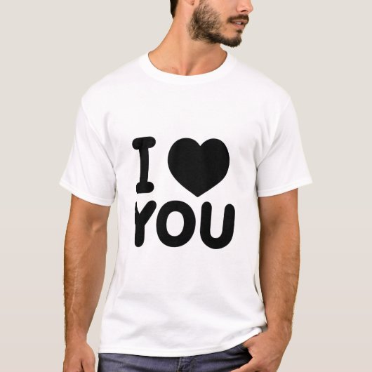 T-shirt Classic "I Love You" Heart (Devant)