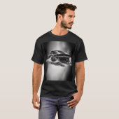 T-shirt Classic Muscle Car Burnout Black & White  (Devant entier)