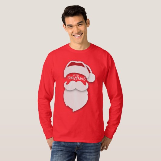 T-shirt "Classic Père Noël Vibes" - Barbe Festive et Chris (Devant entier)