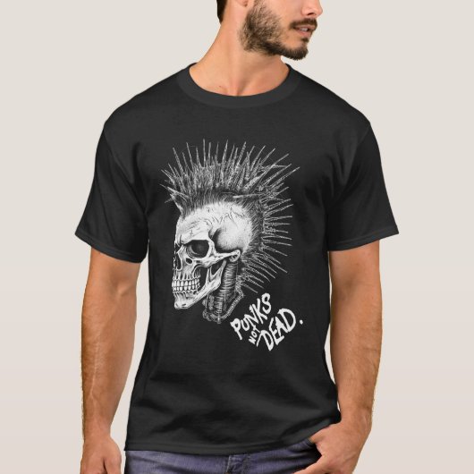 T-shirt Classic Punk Rock Skull Punks Not Dead (Devant)