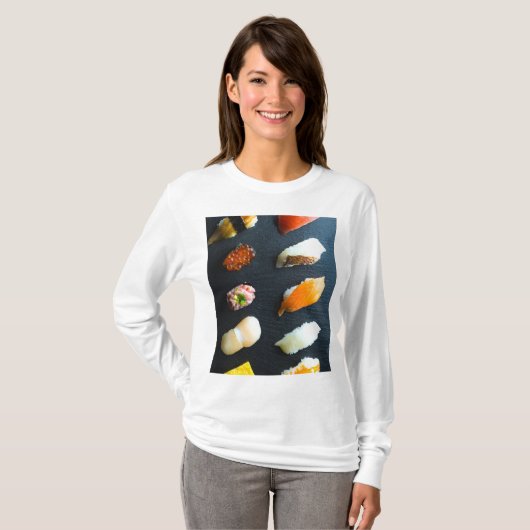 T-shirt Classic Sushi Set – 10 classic pieces on a stone p (Devant entier)