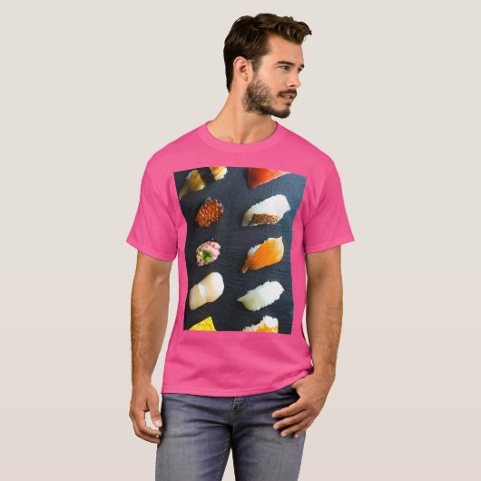 T-shirt Classic Sushi Set – 10 classic pieces on a stone p (Devant entier)