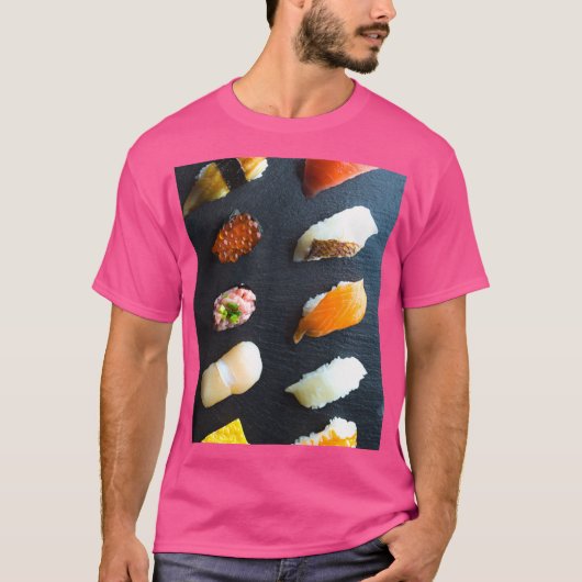 T-shirt Classic Sushi Set – 10 classic pieces on a stone p (Devant)