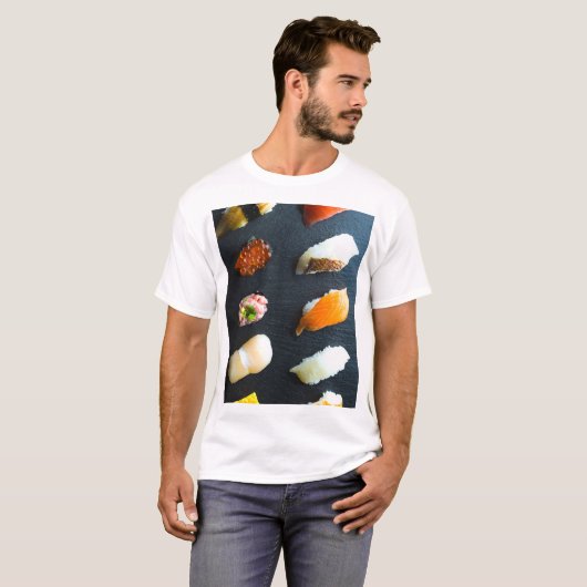 T-shirt Classic Sushi Set – 10 classic pieces on a stone p (Devant entier)