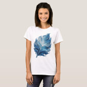 T-shirt Classique Argent BLUE STAR LEAF Design Moderne (Devant entier)