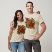 T-shirt classique avec broderie florale (Unisexe)