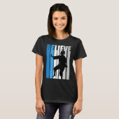 T-shirt Classique Bleu Femmes Croient Karaté Motivation Re (Devant entier)