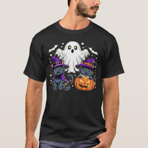 T-shirt classique chat citrouille fantôme mignon H