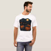 T-Shirt Classique Chat Noir dans le Patch (Devant entier)