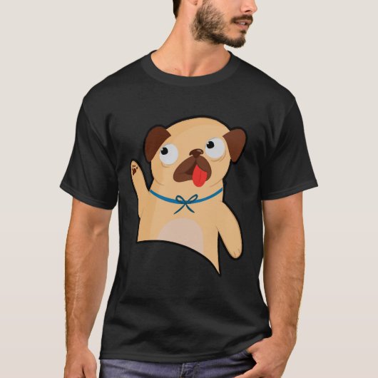 T-shirt Classique Crazy Pug Lady 210 (Devant)