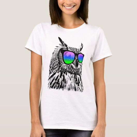 T-shirt classique de cool Owl (Devant)