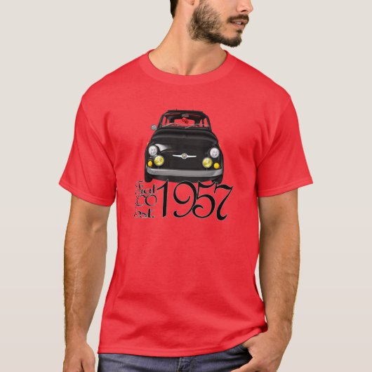 T-shirt classique de Fiat 500 (Devant)