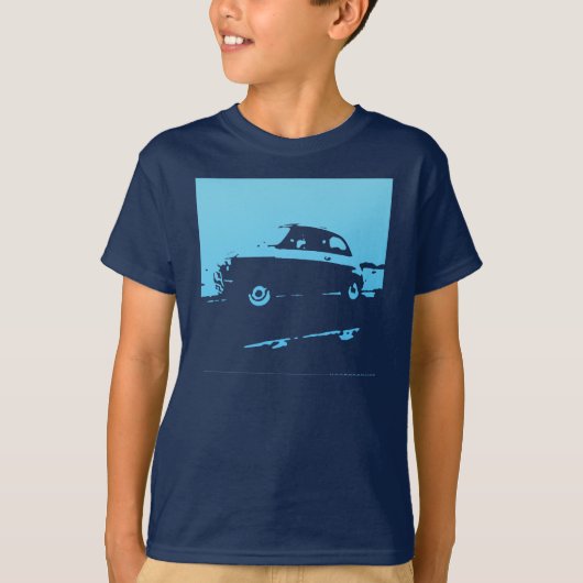 T-shirt Classique de Fiat 500 - bleu-clair sur les (Devant)