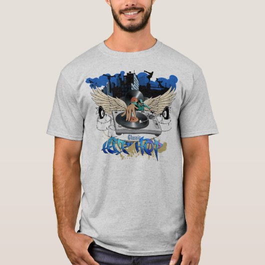 T-shirt classique de gris de hip hop (Devant)