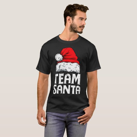 T-shirt classique de Noël de l'équipe Père Noël (Devant entier)