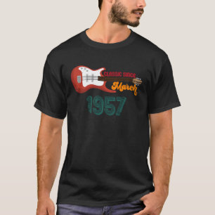 T-shirt Classique depuis mars 1957 66e Anniversaire Guitar