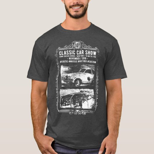T-shirt classique du spectacle de voiture (Devant)