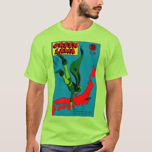 T-shirt classique en lama vert des années 1940 (Devant)