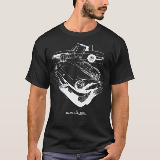 T-shirt classique FIAT 850 SPIDER (Devant)
