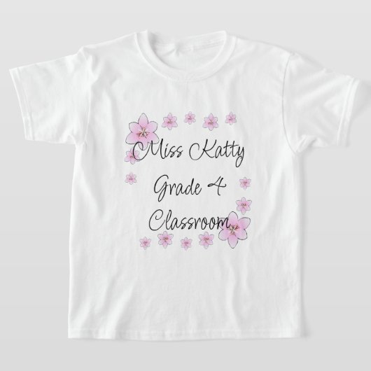 T-Shirt Classique Fleurs Roses (Poser)