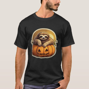T-shirt classique Halloween thème de paresseux_1