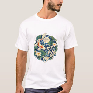 T-shirt classique Koi et nénuphar au clair de lune