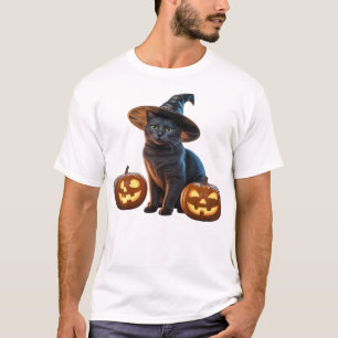 T-Shirt Classique Magie Chat Noir Halloween