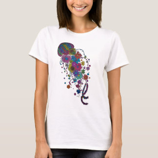T-Shirt Classique Mandala de Méduse Florale Coloré