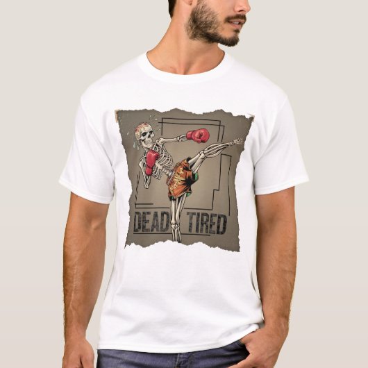 T-shirt classique Muay Thai Skeleton Fighter (Devant)